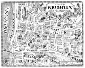 A map of Brighton from the Latest Discoveries by Helen CannB&W72dpi