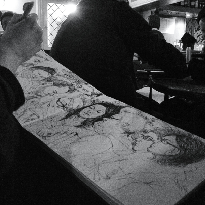 photo of drawing in a pub2